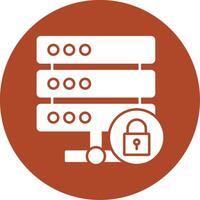 Locked Data Glyph Circle Icon vector