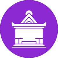 Pavilion Glyph Circle Icon vector