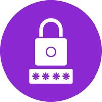 Security Pin Glyph Circle Icon vector