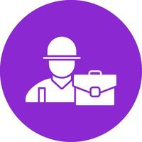 Worker Glyph Circle Icon vector
