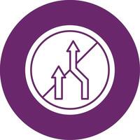 No Overtaking Glyph Circle Icon vector