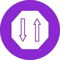 Two Way Glyph Circle Icon vector