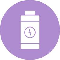 Battery Glyph Circle Icon vector