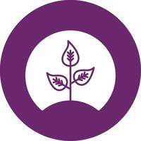 Eco Sprout Glyph Circle Icon vector