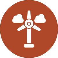 Wind Turbine Glyph Circle Icon vector