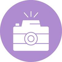 Photo Camera Glyph Circle Icon vector