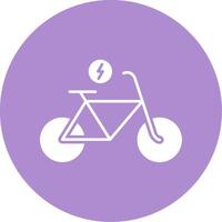 Electric Bicycle Glyph Circle Icon vector