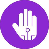 Wired Glove Glyph Circle Icon vector