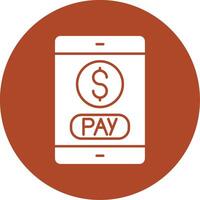 Mobile Payment Glyph Circle Icon vector