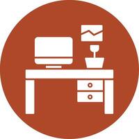 Workplace Glyph Circle Icon vector