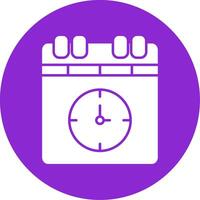 Deadline Glyph Circle Icon vector