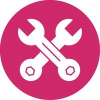 Wrench Glyph Circle Icon vector