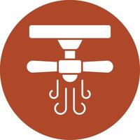 Ceiling Fan Glyph Circle Icon vector