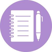 Notebook Glyph Circle Icon vector
