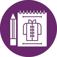 Cloth Sketch Glyph Circle Icon vector