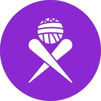 Knitting Needles Glyph Circle Icon vector