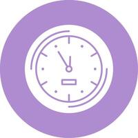 icono de círculo de glifo de reloj de pared vector