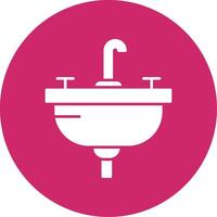 Washbasin Glyph Circle Icon vector