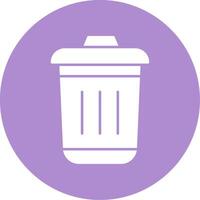 Dustbin Glyph Circle Icon vector