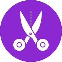 Scissors Glyph Circle Icon vector