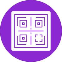 QR Glyph Circle Icon vector