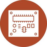 tarjeta de circuito impreso tablero glifo circulo icono vector