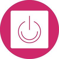 Turn On Glyph Circle Icon vector