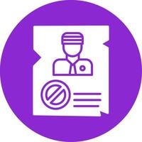 Blaklist Glyph Circle Icon vector