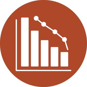 Decrease Glyph Circle Icon vector