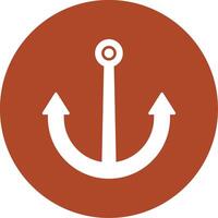 Anchor Glyph Circle Icon vector
