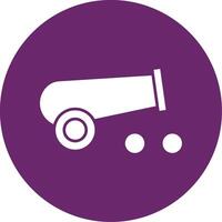 Cannon Glyph Circle Icon vector