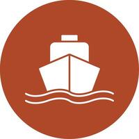 Ship Glyph Circle Icon vector