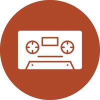 Cassette Glyph Circle Icon vector