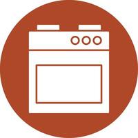 Stove Glyph Circle Icon vector