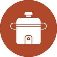 Rice Cooker Glyph Circle Icon vector