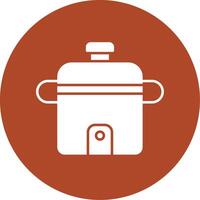 Rice Cooker Glyph Circle Icon vector