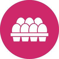 Egg Tray Glyph Circle Icon vector