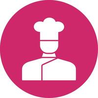 Chef Glyph Circle Icon vector