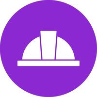 Hard Hat Glyph Circle Icon vector