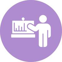 Presentation Glyph Circle Icon vector