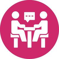 Meeting Glyph Circle Icon vector
