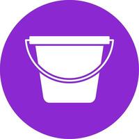Bucket Glyph Circle Icon vector
