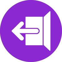 Logout Glyph Circle Icon vector