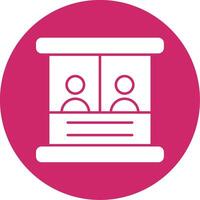 Ticket Box Glyph Circle Icon vector