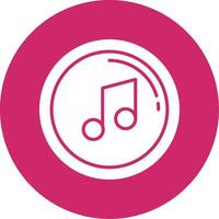 Music Note Glyph Circle Icon vector