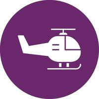 Helicopter Glyph Circle Icon vector
