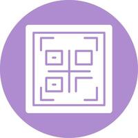 Qr Code Glyph Circle Icon vector