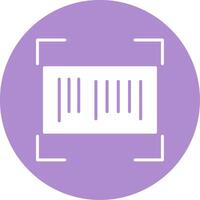 Barcode Glyph Circle Icon vector