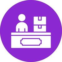 Checkin Glyph Circle Icon vector
