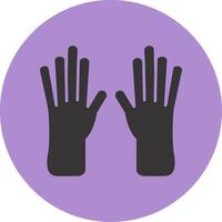 Leather Gloves Glyph Circle Icon vector